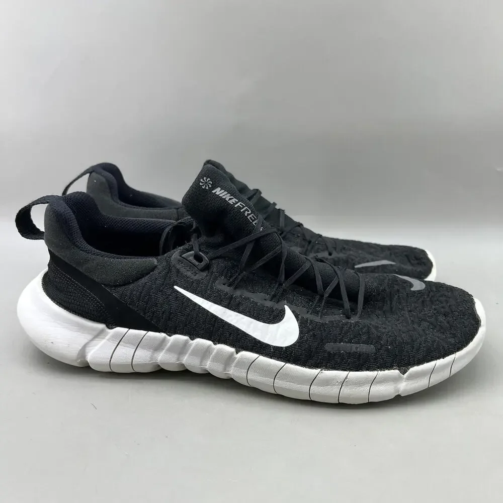 Nike Free Run 5.0 Running Shoes Men Size 12 Black Mesh Comfort Low Sneakers - Picture 1 of 9